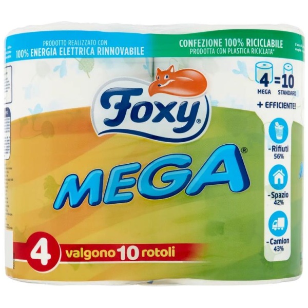 Foxy Mega Decorata Igienica x 4 Rotoli