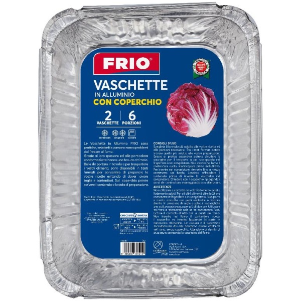 Frio Vaschette Alluminio con Coperchio 6 Porzioni X3 x 2
