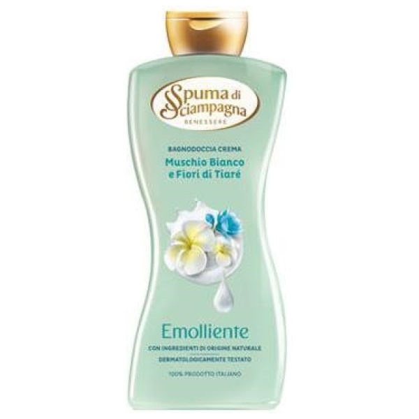 Spuma di Sciampagna Bagno 650ml Emolliente Muschio Bianco e Tiarè