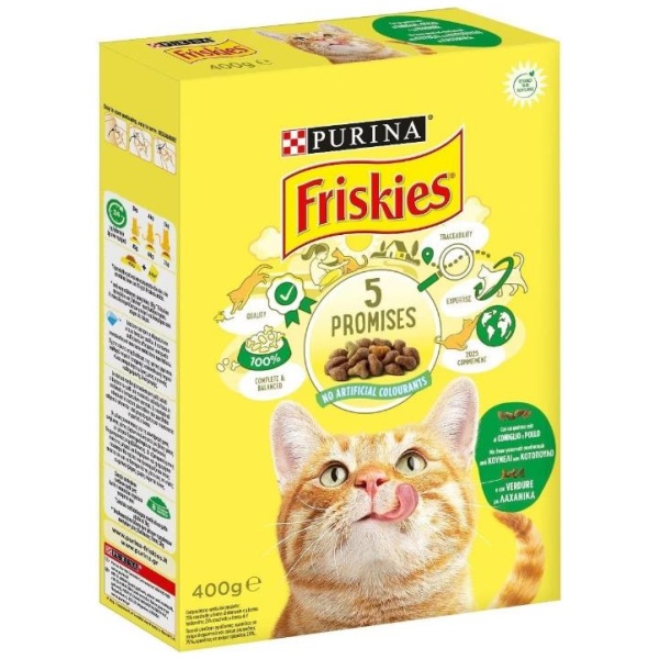 Friskies Gatti Crocchette 400gr Coniglio Pollo Verdure