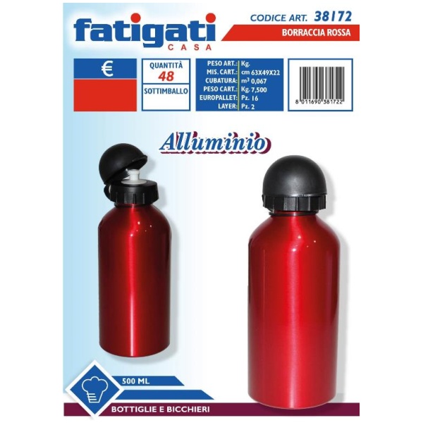 Fatigati Borraccia Alluminio Rossa (38172)
