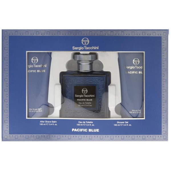 Sergio Tacchini Pacific Blue Edt 100ml Vapo + After Shave Balm 100ml + Shower Gel 100ml