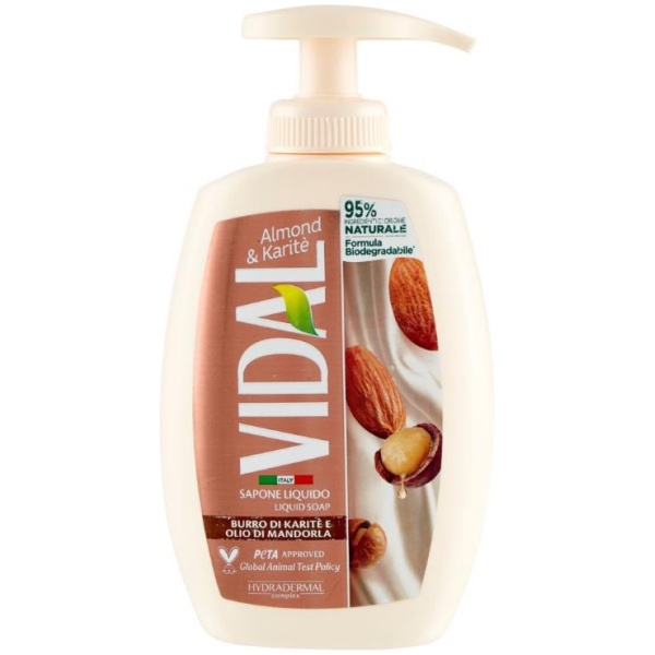 Vidal Sapone Liquido 300ml Burro di Karitè e Olio di Mandorla