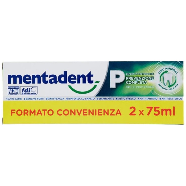Mentadent P Dentifricio 75ml x 2