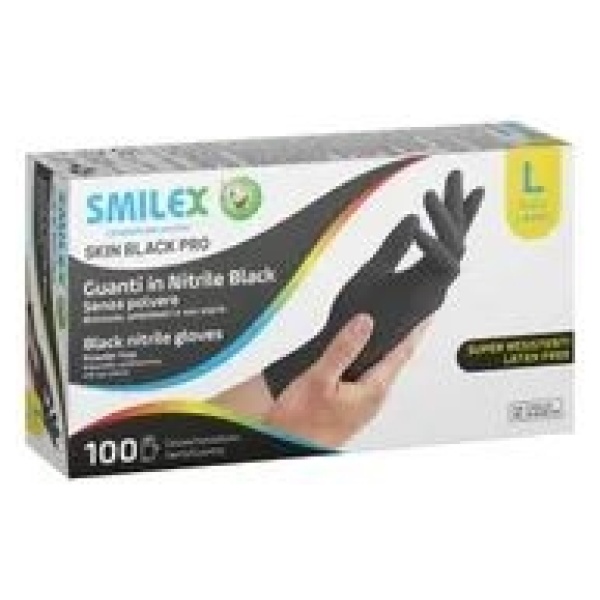 Smilex Guanti Nitrile Black x 100 L