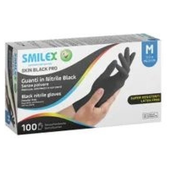 Smilex Guanti Nitrile Black x 100 M