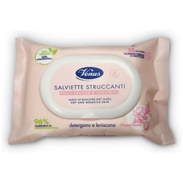 Venus Salviette Struccanti x 20 Pelli Secche e Sensibili