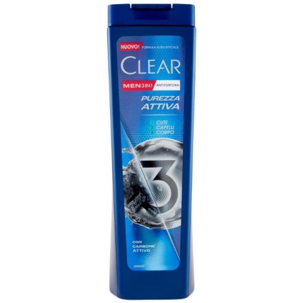 Clear Men 3in1 Shampoo 225ml Purezza Attiva