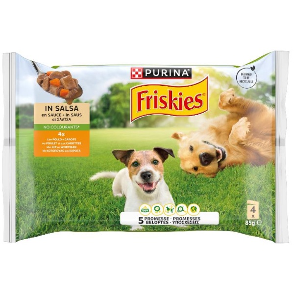 Friskies Cane Bocconi Pollo/Carote 4x85gr