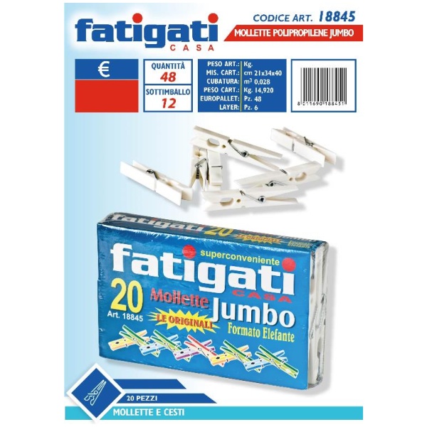 Fatigati Mollette Polipropilene x 20 (18845)
