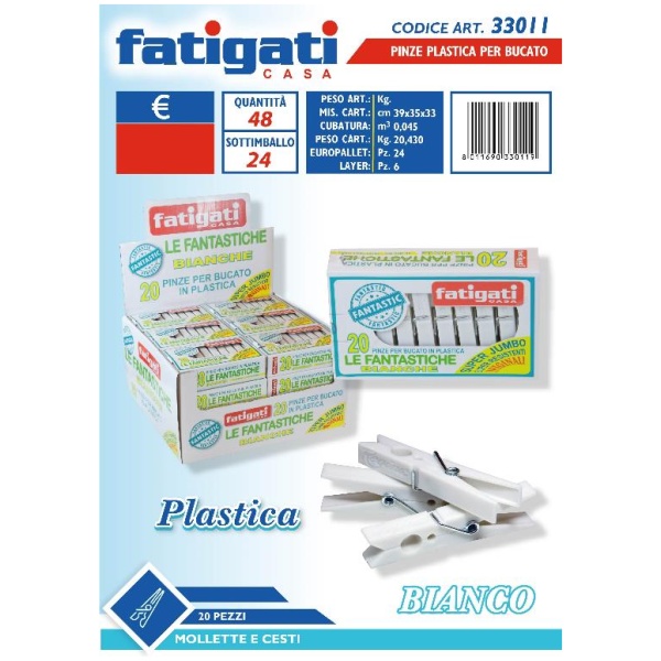 Fatigati Mollette Bucato Plastica x 20 (33011)