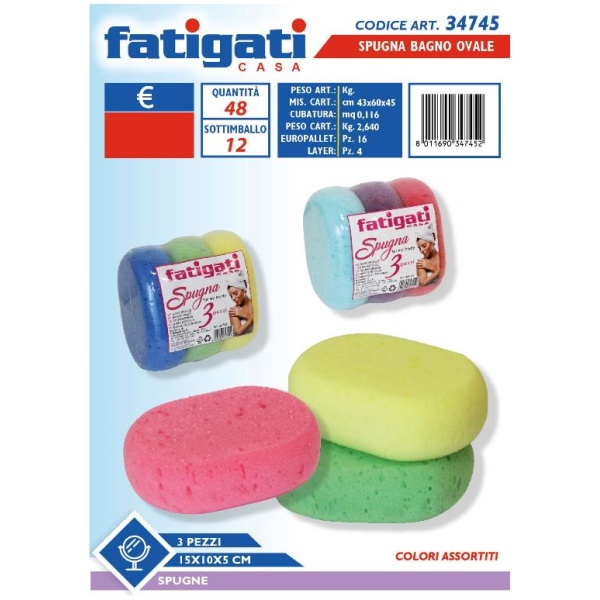 Fatigati Spugna Ovale x 3 (34745)