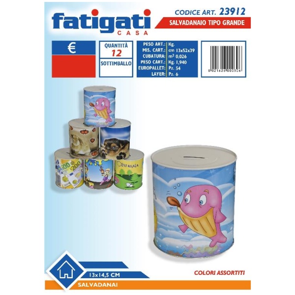 Fatigati Salvadanaio Medio Latta (23912)