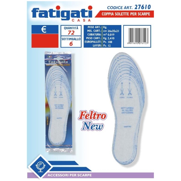 Fatigati Coppia Solette Scarpe Feltro (27610)