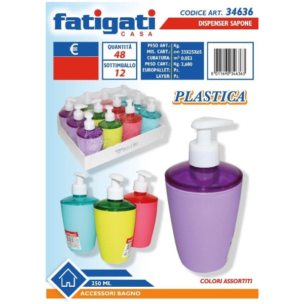 Fatigati Dispenser Sapone Plastica 250ml (34636)