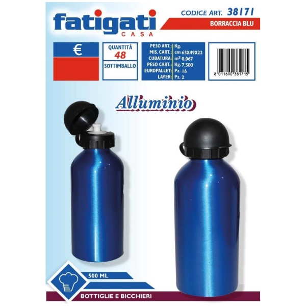 Fatigati Borraccia Alluminio Blu (38171)