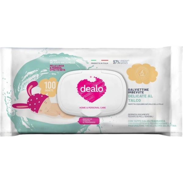 Dealo Salviettine Baby x 100 Delicate al Talco