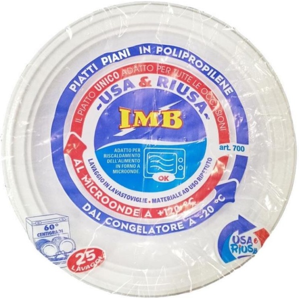 IMB Piatti Riutilizzabili Piani x 20