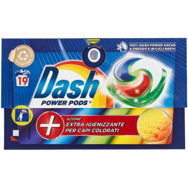Dash Power Pods x 19 Extra Igienizzante Colorati
