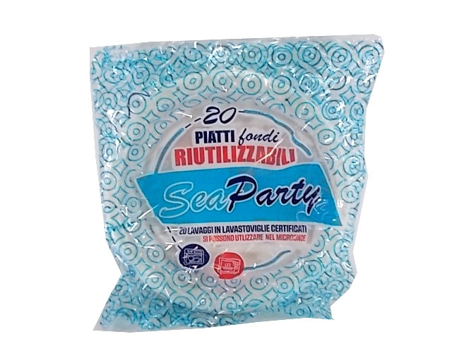 SeaParty Piatto Riutilizzabile x 20 Fondo